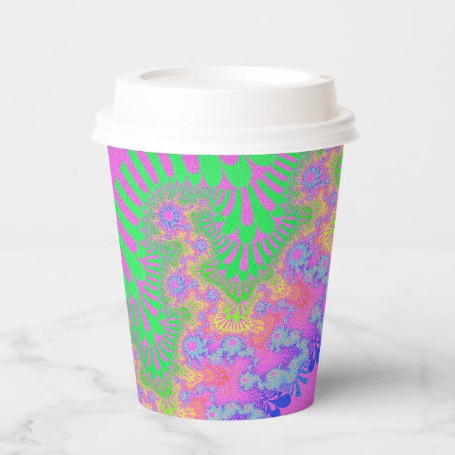Neon Rainbow Sunburst Paper Cups (Front)