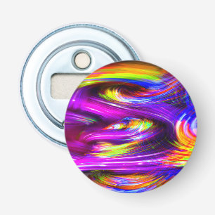 Neon Rainbow Tornado Waves of Multicolor Purple Bottle Opener