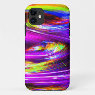 Neon Rainbow Tornado Waves of Multicolor Purple Case-Mate iPhone Case