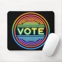 Neon Rainbow Vote Sign