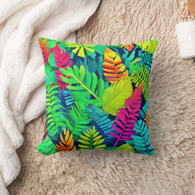 Neon Rainforest Fantasy Cushion (Blanket)