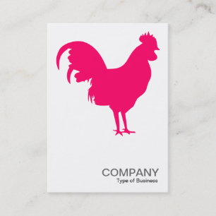 Neon Red Cockerel - White Business Card