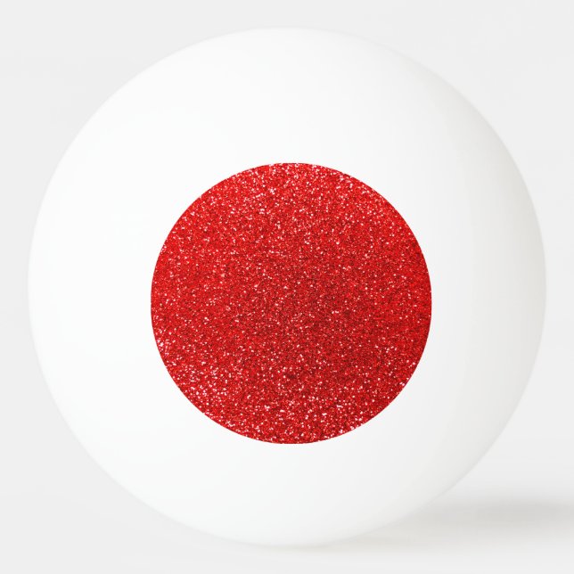 Neon red glitter ping pong ball (Front)