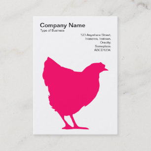 Neon Red Hen Symbol - Black on White Business Card