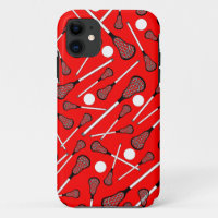 Neon red lacrosse sticks pattern