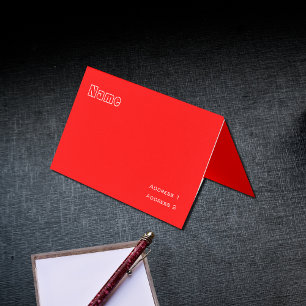 neon red solid colour business card