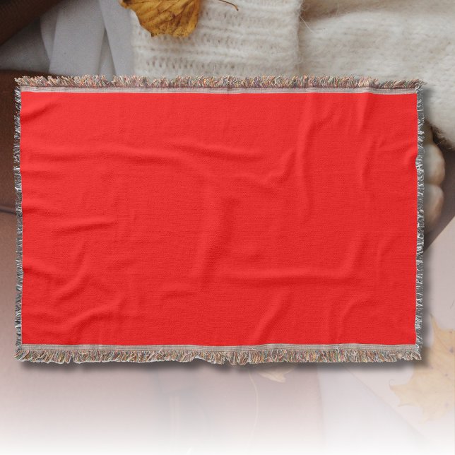Neon Red Solid Colour | Classic Throw Blanket (Creator Uploaded)