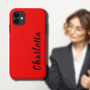Neon Red Solid Colour   Custom Personalise Case-Mate iPhone Case