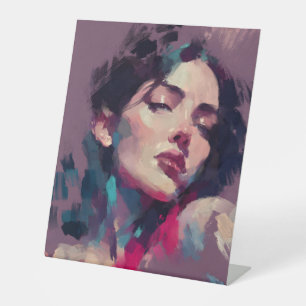 Neon Reflections Abstract Portrait Pedestal Sign