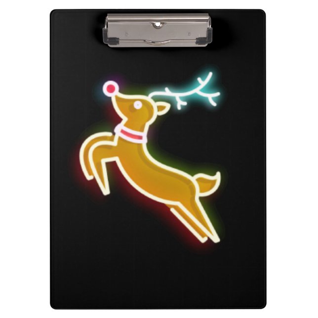 Neon Reindeer  Clipboard (Front)