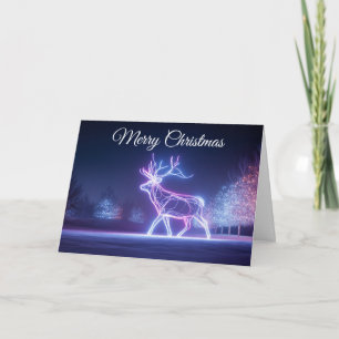 Neon Reindeer Holiday Card