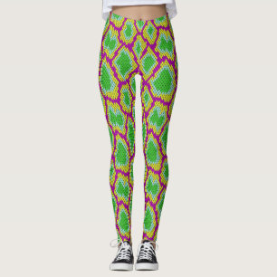 Neon Reptile Print Leggings