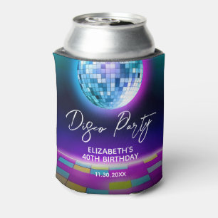 Neon Retro Disco Party Dance Night Birthday Can Cooler