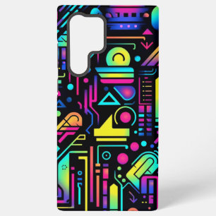 Neon Retro Tech Circuit Pattern Samsung Case