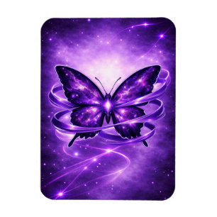 Neon Ribbon Butterfly Fridge Magnet