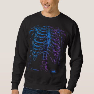 Neon Ribcage Skeleton Graphic Sweatshirt