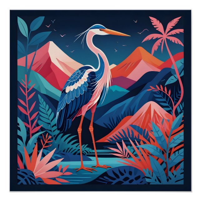 neon ridge heron poster (Front)