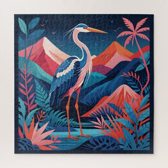 neon ridge heron puzzle (Vertical)