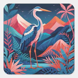 neon ridge heron stickers