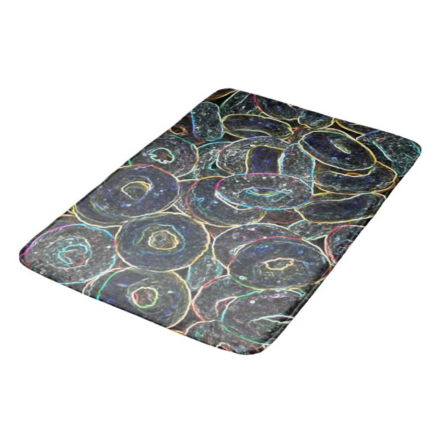 Neon Rings Bath Mat (Angled)