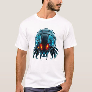 Neon Robotic Centipede Face T-Shirt
