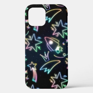neon rocket star iPhone 12 case