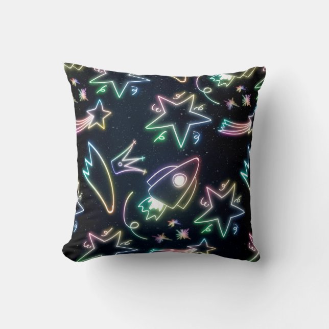 neon rocket star    cushion (Front)