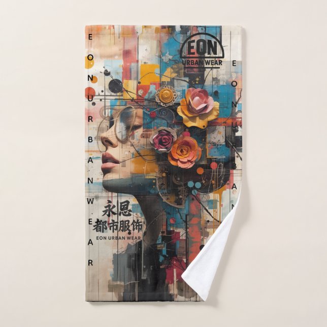 NEON ROSE BATH TOWEL SET (Hand Towel)