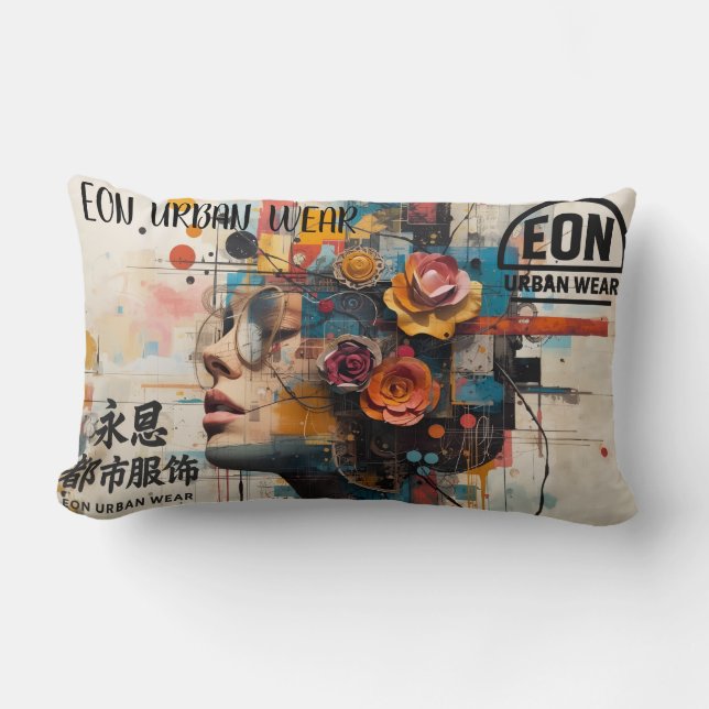 Neon Rose Lumbar Cushion (Front)