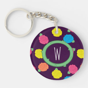 Neon Roses Acrylic Keychain