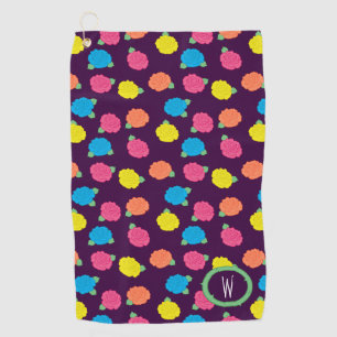 Neon Roses Golf Towel