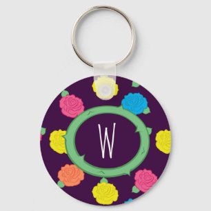 Neon Roses Keychain