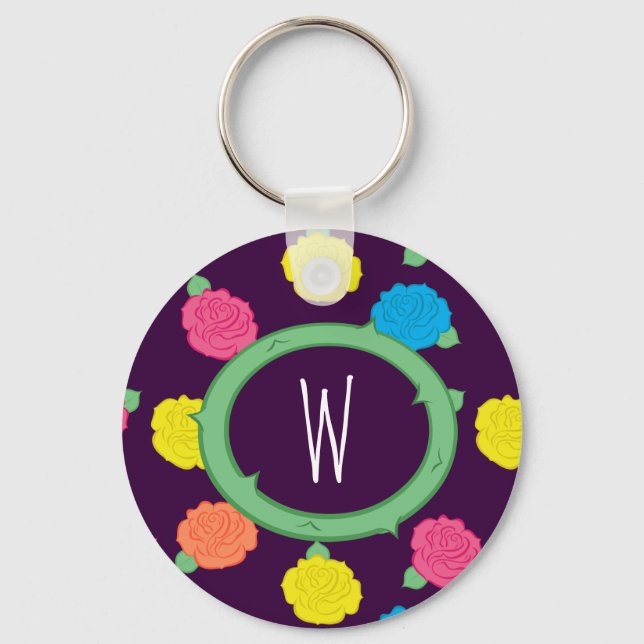 Neon Roses Keychain (Front)