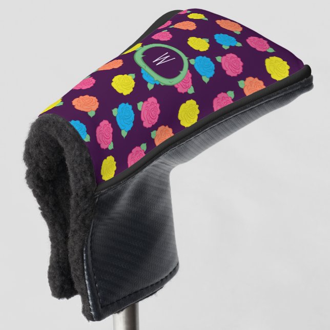Neon Roses Putter Cover (3/4 Front)