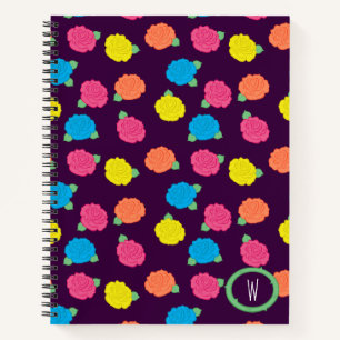Neon Roses Spiral Notebook