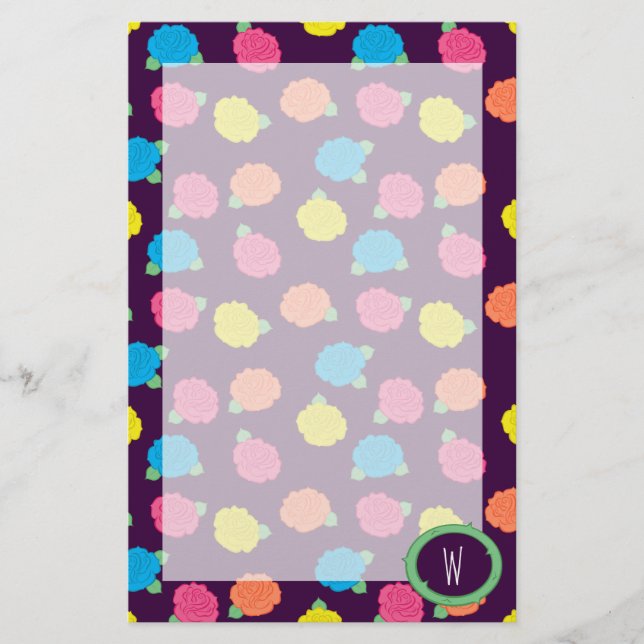 Neon Roses Stationery (Front)
