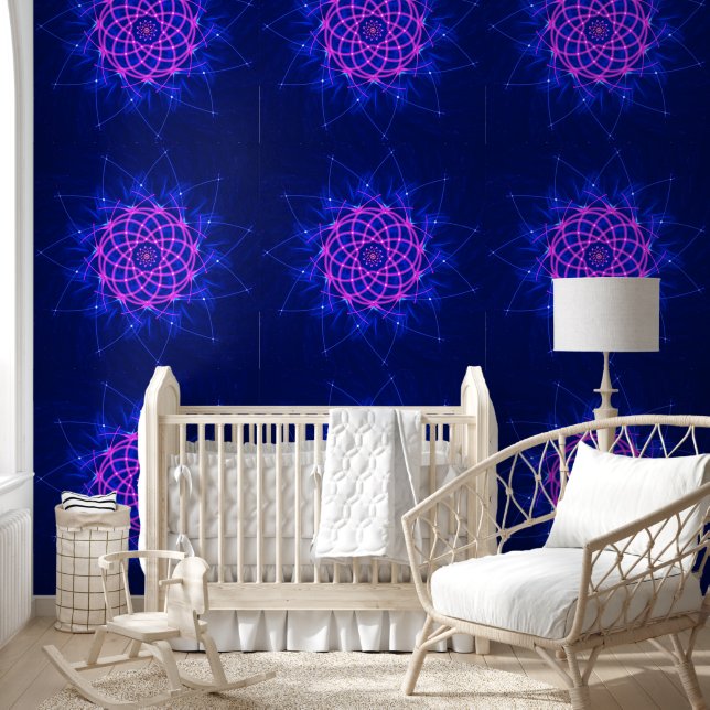Neon Rosette Glow Wallpaper (Kids)