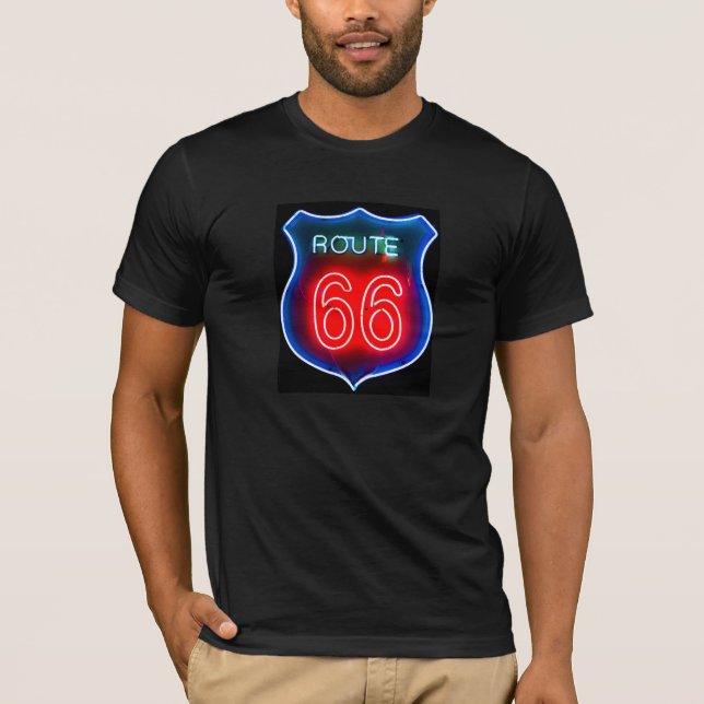 Neon Route 66 Sign T-Shirt (Front)