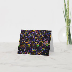 Neon Rubber Ducks Customisable Note Card
