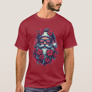 Neon Santa Christmas Street Art T-Shirt