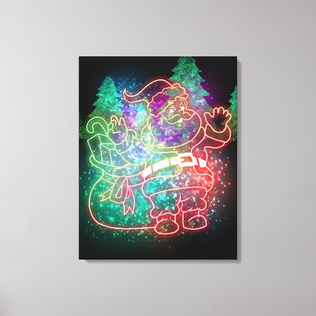 Neon Santa Claus  Canvas Print (Front)