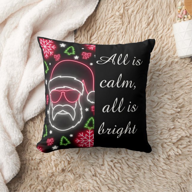 Neon Santa Glow Pillow (Blanket)