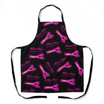 neon scissors hairstylist custom pattern apron