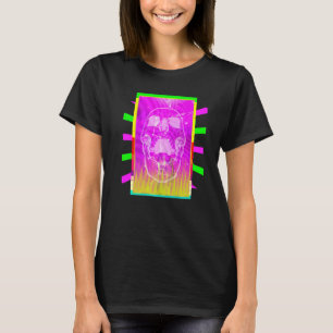 Neon Scream Vaporwave Retro Skull Indie Aesthetic T-Shirt