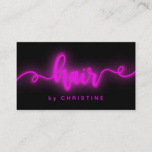 neon script hair appointment card