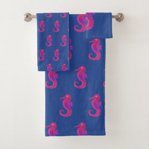 Neon Seahorse towel set