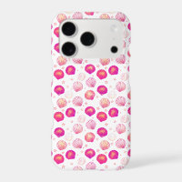 Neon Seashells on Black – Seamless Coastal Pattern