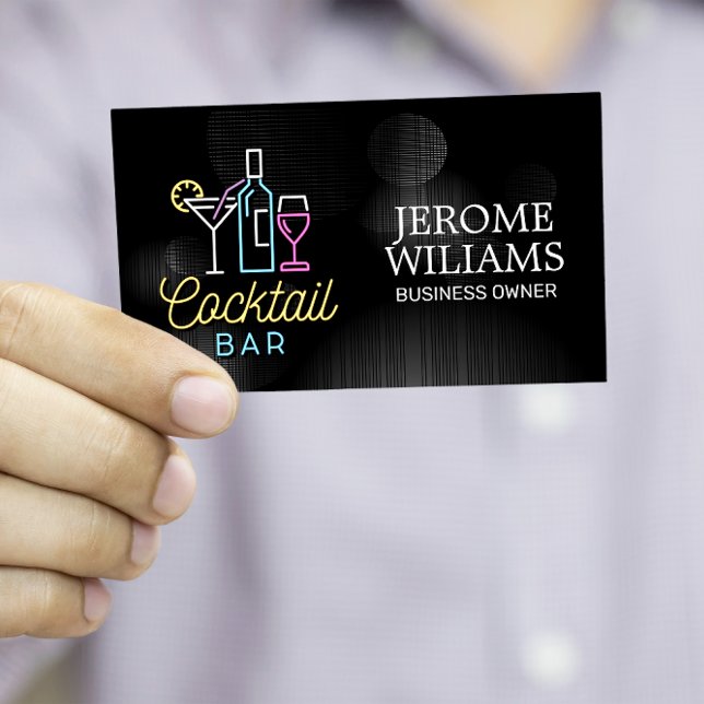 Neon Sign | Cocktail Bar Business Card (Creator Uploaded)