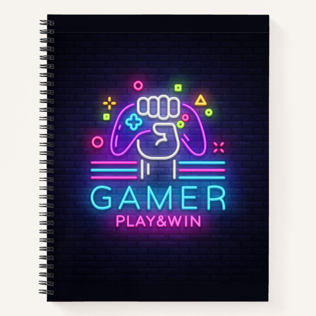 Neon Sign Gamer's Notebook (Front)