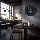 Neon Sign Personalised Coffee Bar Large Clock<br><div class="desc">Customisable to your specifics. Please note that this is not a real neon sign that lights up.</div>